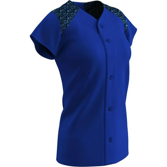 Champro Women's Circuit Camo Softball Jersey Royal Medium