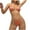 Orange, variant on Staron Women's Bikini Set Thong Sparkling Strap Two-Piece Swimsuit Beachwear High Cut Elastic Bathing Suit for Vacation Pool, White S