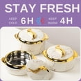 thumbnail image 3 of 3-Piece Insulated Casserole Hot Pot Set: Hot Pack Food Warmer in Beige (1.6L, 2.5L, 3.5L), 3 of 5