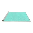 thumbnail image 2 of Ahgly Company Machine Washable Indoor Square Solid Turquoise Blue Modern Area Rugs, 7' Square, 2 of 4