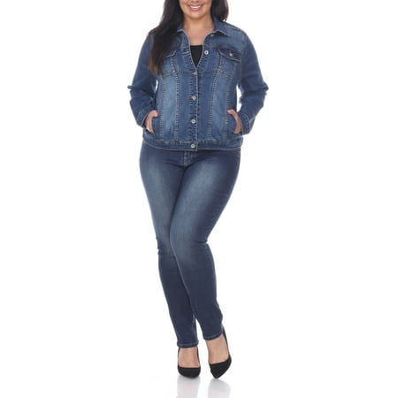 walmart plus size denim jacket for women