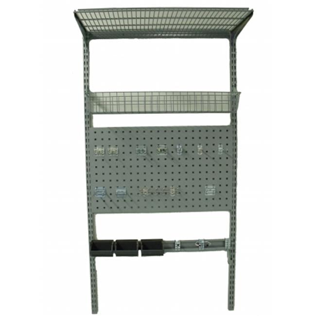 LOCBOARD 1785 Steel Wire Wall Shelf, 16"D x 33"W x 63"H, Gray