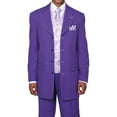 thumbnail image 1 of Milano Moda Single Breasted,Double Vent,High Fashion Suit with Matching Vest, Tie & Hankie 46Long Purple, 1 of 1