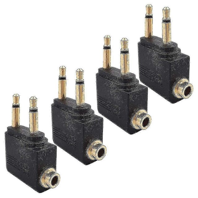4 Pack Airplane Headphone Adapter ,airline Airplane Flight Adapters For Headphones, Plated 3.5mm Y