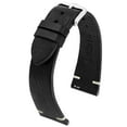 thumbnail image 2 of Hirsch Bagnore Retro-Style Leather Watch Strap - Black - L - 21mm - Shiny Silver Buckle - Retro-Styled Calf Leather Band, 2 of 9