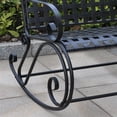 thumbnail image 3 of International Caravan Mandalay Iron Patio Rocker Loveseat in Black, 3 of 3