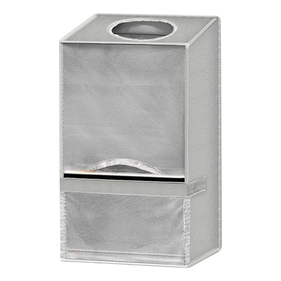 1Pack Plastic Bag Holder and Dispenser, 17"x9.8" Over the Cabinet Door Trash Bag Organizer, 2-in-1 Mesh Hanging Storage Bag for Kitchen