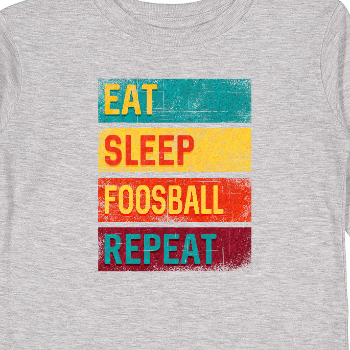 Inktastic Foosball Funny Eat Sleep Foosball Repeat Quote Boys or Girls Long Sleeve Toddler T-Shirt - image 3 of 4
