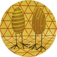thumbnail image 1 of Ahgly Company Machine Washable Indoor Round Transitional Gold Yellow Area Rugs, 5' Round, 1 of 7