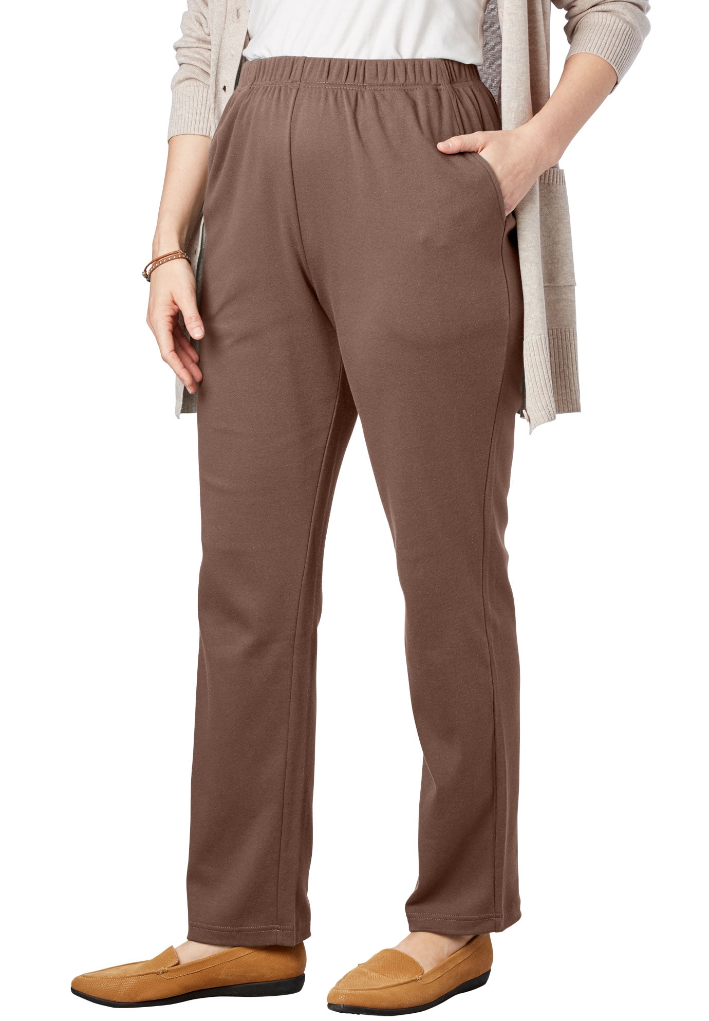Woman Within - Woman Within Plus Size 7-day Knit Straight Leg Pant - Walmart.com - Walmart.com