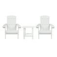 thumbnail image 2 of Emma + Oliver Three Piece Adirondack Style Conversation Set in White with Two Chairs and Matching Side Table for Indoor and Outdoor Use, 2 of 12