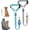 gray+blue, variant on Dog Car Seat Belt 2 Pack, Adjustable Pet Safety Leash for Headrest, Durable Nylon Car Harness Restraint for Vehicle Travel(Pink+Orange)Q