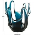 thumbnail image 3 of DecMode 10" Abstract Ombre Blue Glass Vase with Wavy Oval Cutouts, 3 of 9