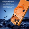 thumbnail image 4 of Entronix Magnetic Case Compatible with iPhone 17 Pro Max, Frosted Matte Back with Kickstand Slim Cover, Orange, 4 of 5