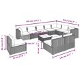 thumbnail image 5 of vidaXL 11 Piece Patio Lounge Set with Cushions Poly Rattan Black, 5 of 7