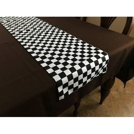 

Cotton Print Table Runner Checkerboard NASCAR Black
