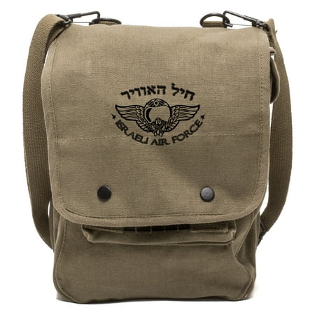 Israeli Air Force Heavyweight Cotton Canvas Crossbody Travel Map Bag