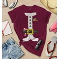 thumbnail image 3 of S4E Women's Santa Suit Elf Christmas Holiday Costume T-Shirt Medium Maroon, 3 of 4