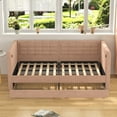 thumbnail image 3 of VECELO Upholstered Daybed with Storage, Twin Size Daybed, Brown, 3 of 10