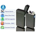 thumbnail image 1 of 2pc Tac Plasma Lighter Dual Arc Tactical Beam - USB Rechargable, Electric Windproof Splashproof Flameless Lighter, Butane Free Tactical Dual Arch - New Technology - Seen on TV - Black Matte, 1 of 7