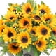 thumbnail image 1 of Flores artificiales, ramos de girasol artificiales, flores silvestres falsas para baby shower, hogar, boda, decoración de primavera, novia sosteniendo flores, 1 of 5
