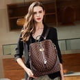 thumbnail image 2 of Makes Mochila Monedero para Mujer Bolso de Viaje de Cuero PU Bolso de diseño Convertible con Monedero 2 Piezas, 2 of 5