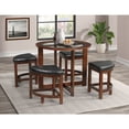thumbnail image 7 of Roundhill Furniture Cylina Solid Wood Glass Top Round Dining Table with 4 Chairs, 7 of 7