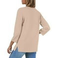 thumbnail image 4 of Women Blouses Dressy Casual 3/4 Sleeve Tee Tops Henley V Neck Graphic Print Half Sleeve Tunic Shirts, 4 of 4
