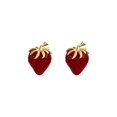 thumbnail image 1 of Pendientes chapados en cobre de fresa con aguja de plata S925, nuevos pendientes frescos, dulces, modernos, de alta gama, lindos y versátiles, chapado en oro con preservación del color UV, 1 of 5