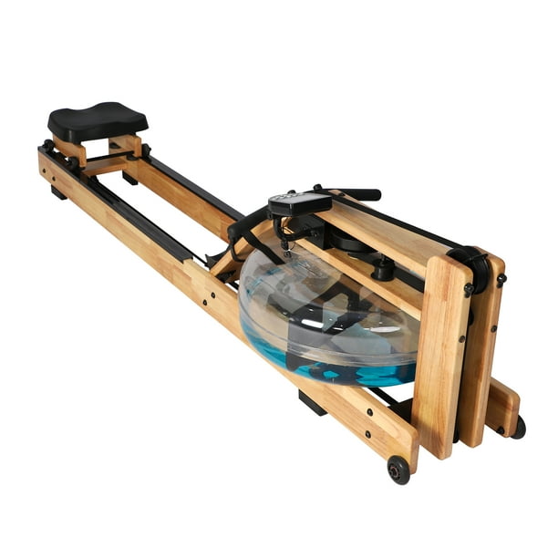 Oak Wood Water Rowing Machine with Digital Monitor for Home 330 Lbs