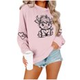 thumbnail image 4 of SHE IS White Crewneck Sweatshirt Women Lightweight Hoodie Women Blue Womens Pullover Hoodie with Pockets Fashion Tops for Women Plus Size My Orders Placed, 4 of 5