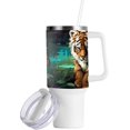 thumbnail image 2 of SKYSONIC 40 oz Butterfly Tiger Tumbler with Handle and Straw Lid, Insulated Cup Reusable Stainless Steel Water Bottle Travel Mug, 2 of 7