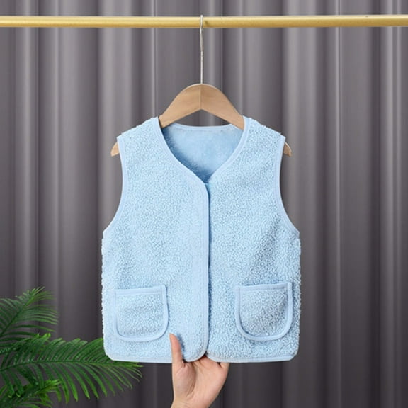 Kids Boys Fleece Vest Sleeveless Jacket Outerwear Vests Winter Clothes Clothes for Girls 7-8 Years