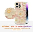 Case for iPhone 13 Pro, Colorful Retro Oil Painting Flower Laser Glossy