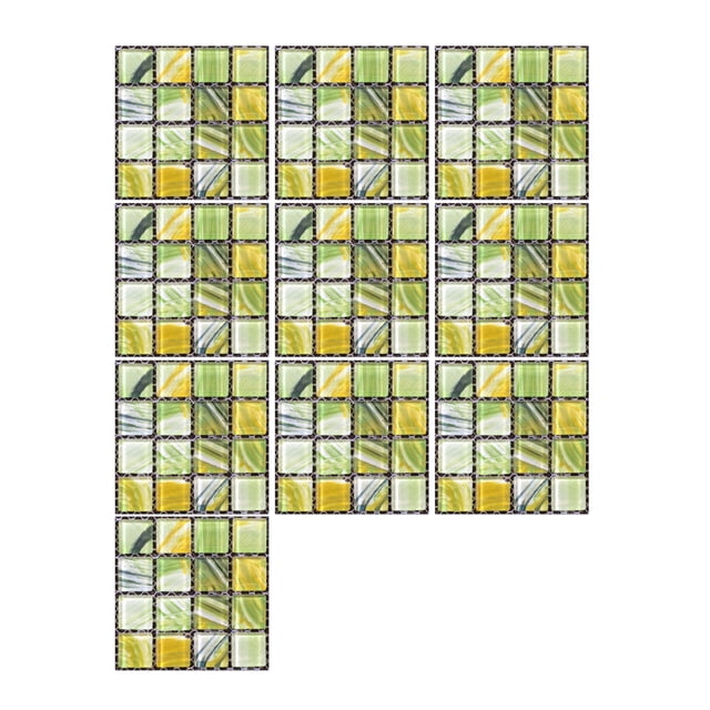 1Set 10pc Self-Adhesive Tiles Sticker 3D Peel And Tiles Wall Sticker Kitchen Bathroom Wall Sticker DIY Wall Stickers For Home Living Room Bedroom
