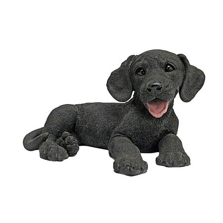 Black Labrador Puppy Dog Statue
