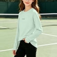 thumbnail image 5 of JOANKDMI Long Sleeve T-Shirts for Girl 9-10 Basic Solid Crewneck Pullover Tops Casual Activewear Athletic Shirts for School Running Sports Gym Outdoor Activities Spring Fall Wear, 5 of 7
