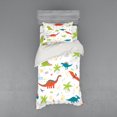 thumbnail image 1 of Ambesonne Cartoon Bedding Set 3 Pcs, Prehistoric Wildlife, Twin, Multicolor, 1 of 3