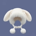 thumbnail image 2 of qolati Cute Faux Fur Ear Hats Womens Pompom Winter Hat with Ear Flaps Plush Warm Soft Fleece Linen Ski Snow Skull Cap, 2 of 2