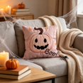 thumbnail image 5 of Pink Halloween Pumpkin Pillow Covers, 18''x18'' Boo Ghost Decor | Fabric Pink Halloween Pillow Covers with Pumpkin Ghost Design, Sofa Bedroom Fall Decor, 5 of 6