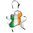 thumbnail image 1 of Ireland Map Apron, Cartoon Style Art of Mapping on a Plain Background Irish Colors, Unisex Kitchen Bib with Adjustable Neck for Cooking Gardening, Adult Size, Orange Green and White, by Ambesonne, 1 of 4