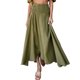 thumbnail image 1 of VISgogo Falda larga ahumada para mujer, falda con abertura de color sólido de cintura alta informal de verano para adultos VISgogo moda, 1 of 6