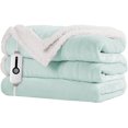 thumbnail image 1 of TEMOGU-Electric Throw Heated Blanket 50'' x 60''- Soft Plush Flannel Heating Blanket with 4 Heating Level & 3 Hour Auto Off, Machine Washable, Aqua Green, 1 of 4
