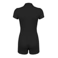 thumbnail image 3 of Liacowi Women Short Sleeve Bodycon Romper Sexy V Neck Slim Fit Short Jumpsuit Solid Color One Piece Playsuits Bodysuits, 3 of 4