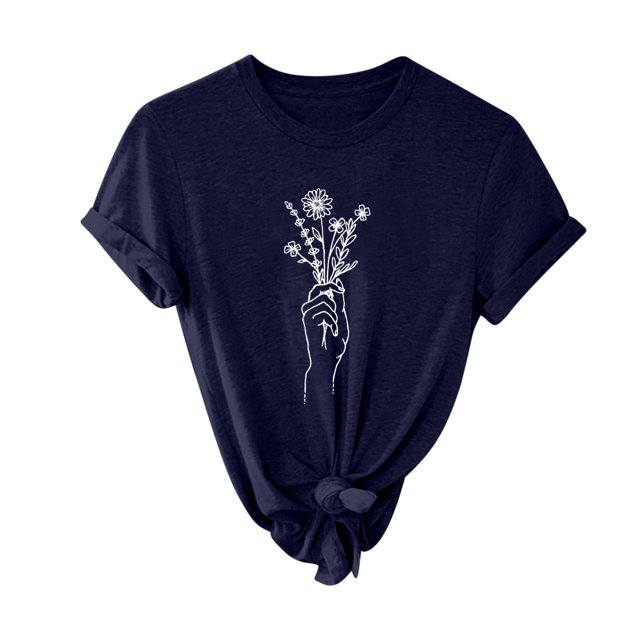 Pompotops T-shirt à Manches Courtes Imprimé Mode pour Femmes Blouse Décontractée Ample en Solde