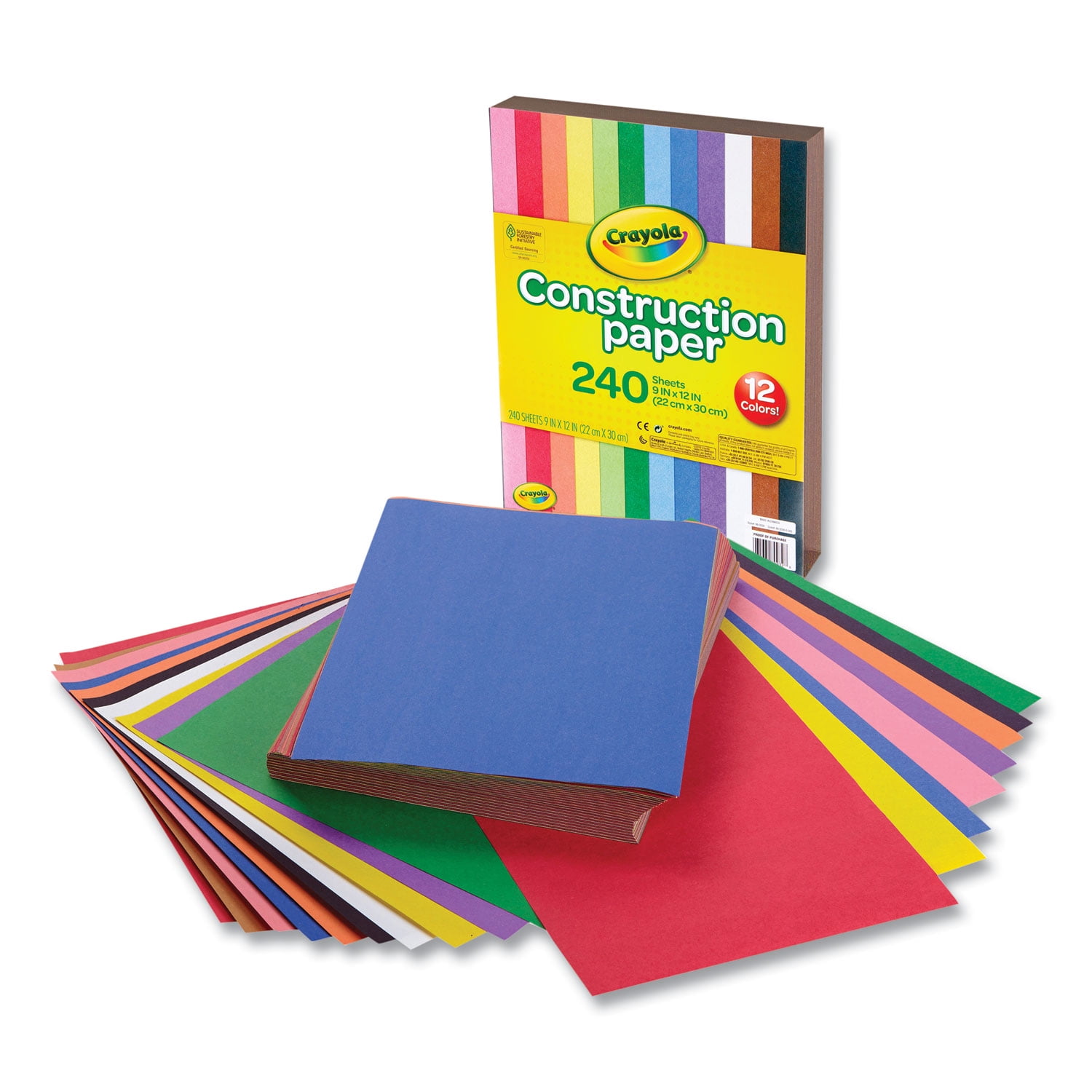 Construction Paper, 9 x 12, Assorted Colors, 240 Sheets/Pack | Bundle of 2 Each