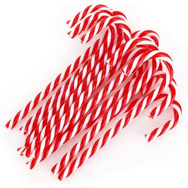 12 Pieces Christmas Candy Cane Decoration Twisted Plastic Candy Cane 