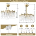 thumbnail image 2 of 20"Indoor Crystal Fandelier Ceiling Fan with Light Chandelier Fan Glass Semi Flush Mount Remote Control 6 Speeds for Girl's Bedroom Living Room Kitchen Island, 2 of 14