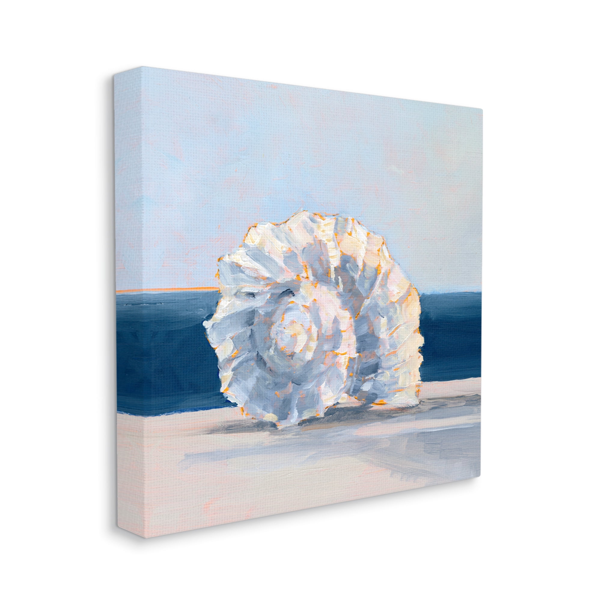 Stupell Industries Blue Seashell Painting Animals & Insects Painting Gallery Wrapped Canvas Print Wall Art, 24 x 24