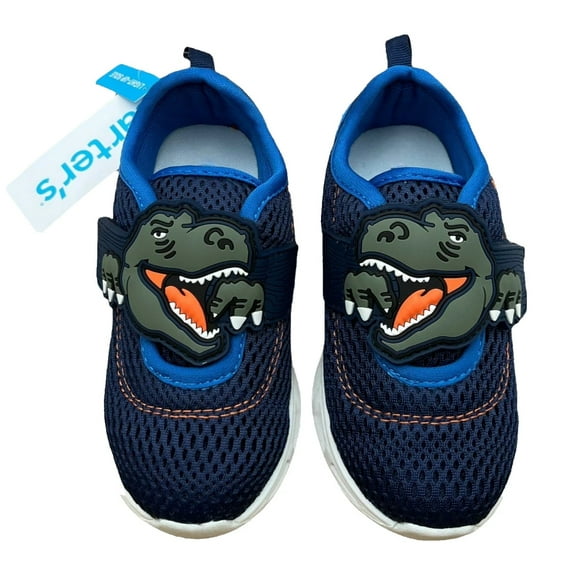 Carter’s Toddler Boys T-Rex Slip-On Sneakers Size 10 Navy Blue Light-Up Shoes